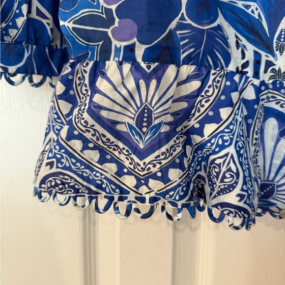 Farm Rio Blue Floral Women's Top - Picture 8 of 11